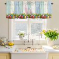 thumbnail image 4 of Valances for Windows Spring Easter Rabbit Ears Eggs Rod Pocket Short Curtain for Bathroom Living Room Bedroom Blue Green White Striped 1 Panel 54x18in, 4 of 9