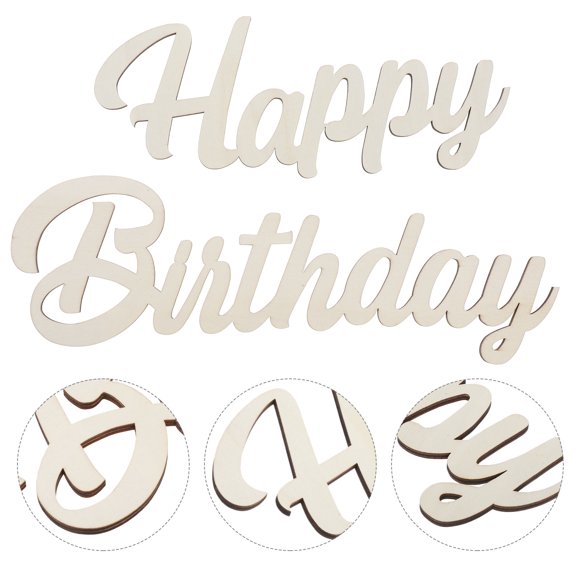 Happy Birthday Sign Wall Decor Khaki Color Premium Synthetic Material for Party Photos