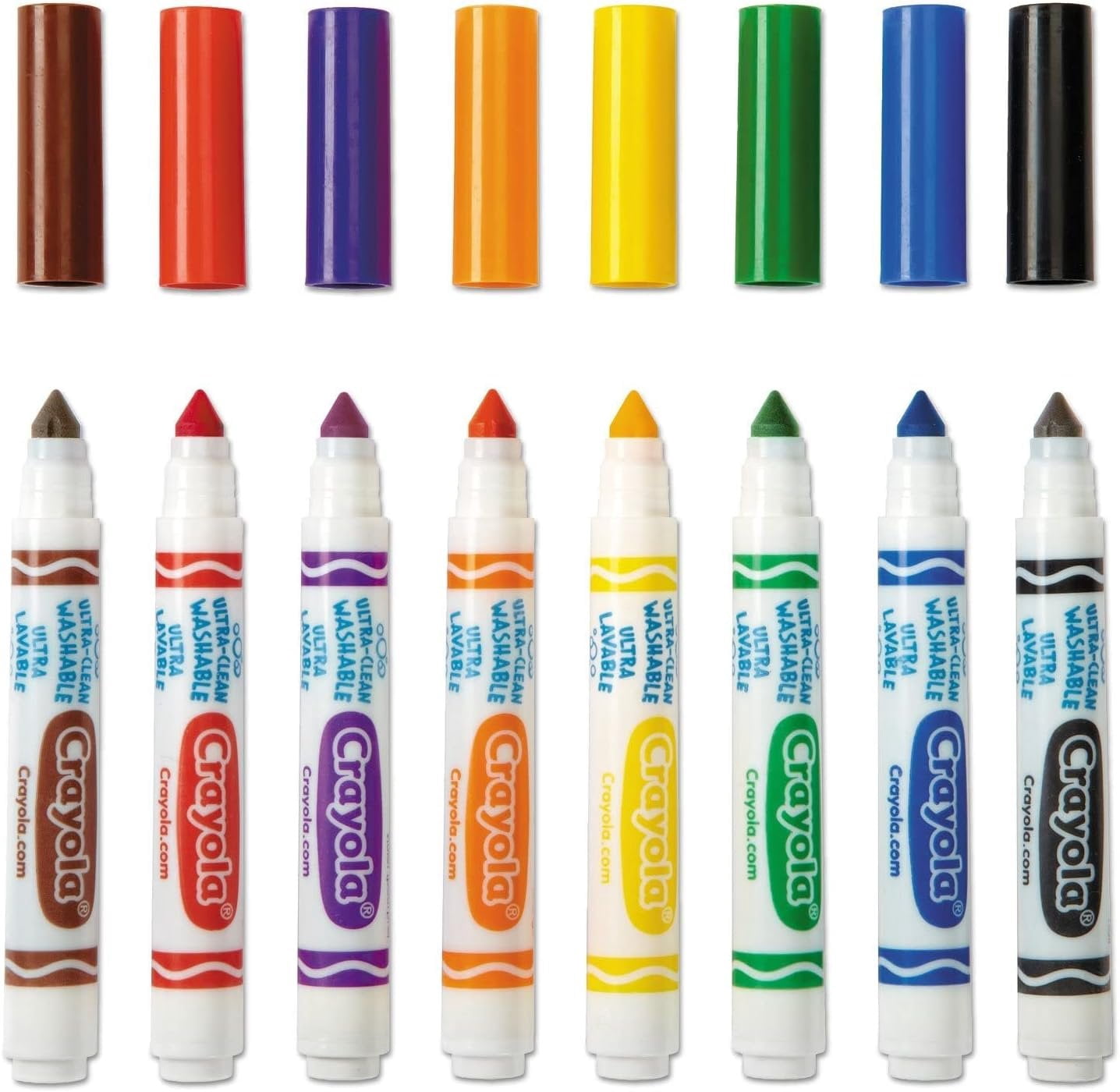Crayola 587808 Washable Markers Broad Line, 8 Count Classic Colors, Case of 24