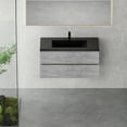 thumbnail image 5 of 42" Floating Bathroom Vanity with Sink, Modern Wall-Mounted Bathroom Storage Vanity Cabinet with Black Quartz Sand Top Basin and Soft Close Drawers, EDI-Series Cement Grey, 5 of 13