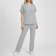 thumbnail image 2 of Scrub Suits for Women V Neck Ruched Top with Pockets & Straight Pants Medical Workwear for Nurses, Pet Care, 2 of 9
