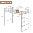 thumbnail image 2 of QinaQin Single Loft Bed with Ladder and Arched Guardrail, Heavy-Duty Metal Loft Bed Frame, Suitable for Children and Adults, Sturdy Steel Frame Support, 2 of 8