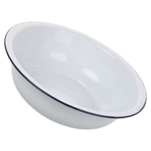 NICEXMAS Classic Vintage Enamel Basin for Kitchen Round Metal Salad Serving and Mixing Dish