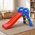 thumbnail image 5 of Kadyn 2 in 1 Toddler Slide Kids Slide for Age 3-8, Freestanding Kids Slide with Climber, Basketball Hoop, Red, 5 of 6