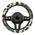 thumbnail image 2 of Yuyamidu Southwest Aztec Auto Steering Wheel Cover Cow Print Steering Wheel Protector Car Sedan Accessories Wram Car Steering Cover, Breathable And Sweat Absorption, 2 of 7