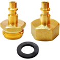 thumbnail image 1 of 2 Pieces Brass Blow Out Adapter for Winterize Sprinkler Systems, Air Compressor 1/4" Quick Connect Plug to Garden Hose Faucet 3/4" Thread for Removing Water from Water Lines, 1 of 7