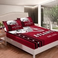 thumbnail image 2 of Erosebridal Football City Bed Sheets Twin Bedroom Decor, Football Sports Fans Gifts, American Football Fitted Sheet Black And Red Stars Striped Sheets With Deep Pocket ( Atlanta), 2 of 4