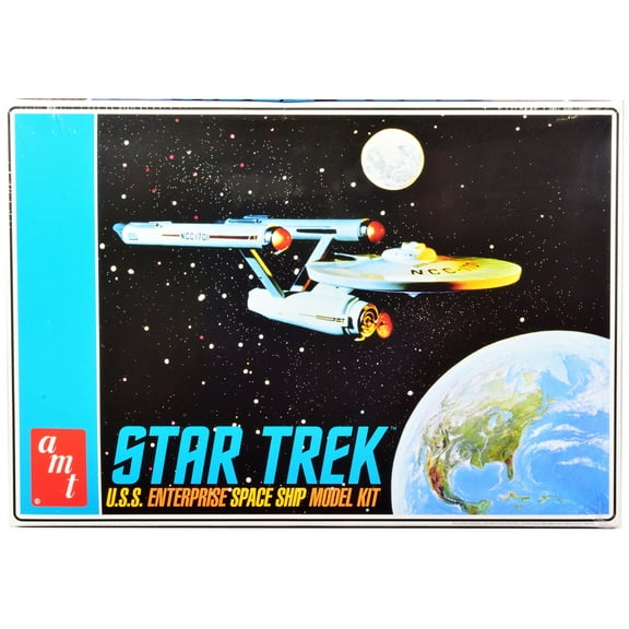 Skill 2 Model Kit U.S.S. Enterprise NCC-1701 Space Ship "Star Trek" 1/650 Scale Model by AMT