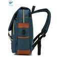 thumbnail image 4 of Deago Vintage Laptop Backpack For Women Men Travel Backpack with USB Charging Port Fashion Rucksack Fits 15.6" Notebook (Blue), 4 of 8