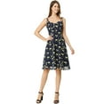 thumbnail image 4 of DARING DIVA Spaghetti Strap Summer Floral Print Midi Dress XS Blue, 4 of 7