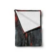 thumbnail image 2 of Fantasy World Soft Flannel Fleece Throw Blanket, Fictional Reverent Character in Building Dark Gothic Demonic Devil Print, Cozy Plush for Indoor and Outdoor Use, 50" x 70", Grey and Red, by Ambesonne, 2 of 5