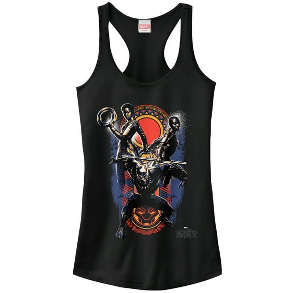 Junior's Marvel Black Panther 2018 Allies  Racerback Tank Top Black X Large