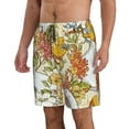 thumbnail image 2 of Kll Ducks And Flowers Men'S Casual Summer Beach Shorts Hawaiian Shorts With Pockets-3x-Large, 2 of 9