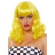 thumbnail image 1 of Peluca bob rizada retro con flequillo de 16" de Leg Avenue. color amarillo, 1 of 1