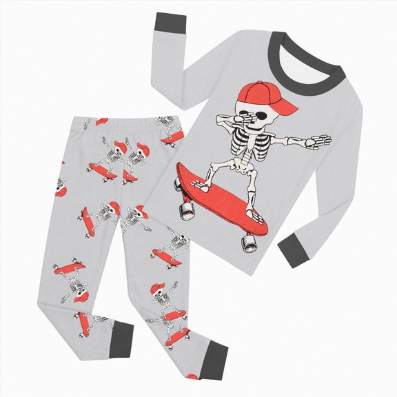 Leey-World Halloween Pajamas Kids Pajamas Toddler Boys Girls Pajama Set 2-Piece Long Sleeve Tee and Pants Kids Fall Clothes Sleepwear Pj Set