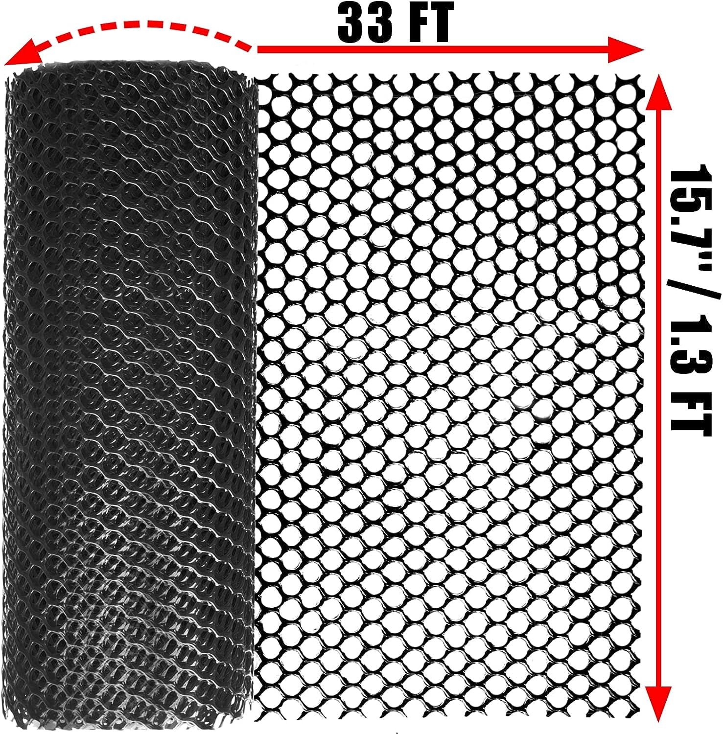 Upgraded 15.7IN x 33FT ABS Plastic Chicken Wire Fence Mesh, Poultry Fencing, Hexagonal Fencing Wire for Gardening, Construction Barrier Netting, Chicken Wire Frame Crafts, Floral Netting
