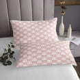 thumbnail image 3 of Erosebridal Pink Checkered Coverlet Set King, Kawaii Bow Coverlet Set King, Geometry Grid Room Decor 3-Piece, 3 of 5