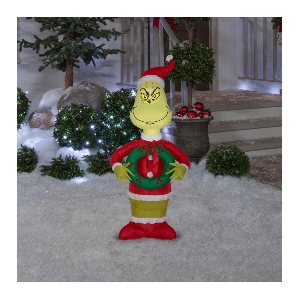 Gemmy Grinch As Santa Airblown Inflatable Christmas Decoration photo 2
