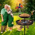 thumbnail image 5 of SLUMLOVE Bird Bath for Outside, 42In Double Metal Bird Bath for Garden Patio Yard Lawn Decor, Upgraded 5-Pronged Base, 5 of 8