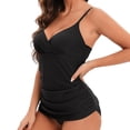 thumbnail image 5 of UTSJKR Women's Solid Cami Strap Bikini Set, Casual Two Piece Triangle Bathing Suit, Slim Fit Swimwear for Summer Pool and Beach Wear Black S, 5 of 9