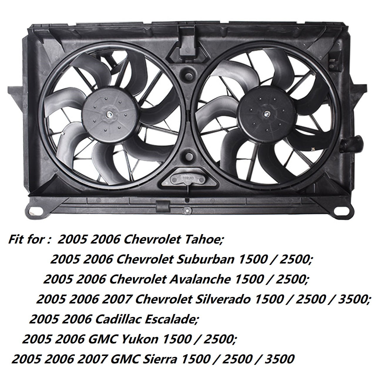 labwork Radiator Cooling Fan GM3115212 Replacement for 2005 2006 2007 Chevy Avalanche Silverado Suburban Cadillac Escalade GMC Sierra 89023365 89023366 89023368 