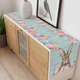 thumbnail image 4 of Bunny Easter Table Runner - 36 Inch Long, Kitchen Dining Table Runner Dresser Scarves, Pink Blue Eggs Tulips Floral Rabbit Wooden Farmhouse Decor for Coffee Tables Wedding Party Banquet, 4 of 8