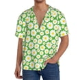 thumbnail image 3 of Xecao offers the Daisies Flowers for Men's Casual Short-sleeved Shirt, a button-up collared shirt with a pocket, perfect for beach vacations and yacht travel in the Small size., 3 of 7