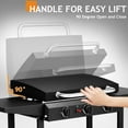 thumbnail image 5 of 3-Burner Propane Gas BBQ Grill with Lift-Off Griddle, Side Shelves and Grease Cup, Ceramic Coated Cast Iron Pan, 45,000 BTU Outdoor Cooking and Patio Backyard, Black, 5 of 7