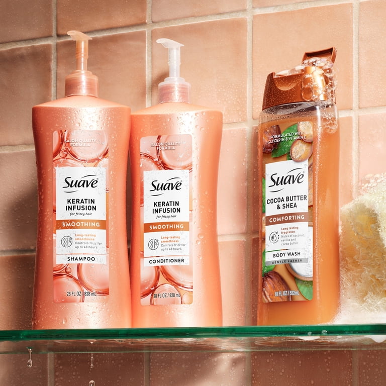 Suave Keratin Infusion Smoothing Shampoo For Frizzy Hair, 48HR