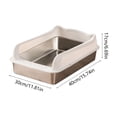 thumbnail image 3 of Stainless Steel Semi Enclosed Cat Litter Box, High Wall Kitty Litter Pan, For Indoor Pet Use And Easy Cleaning, Non Stick Odor Control Cat Toilet, 3 of 6