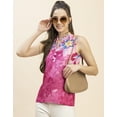 thumbnail image 5 of Moomaya Sleeveless Mandarin Collar Printed Georgette Top - Women's Stylish Top, 5 of 9