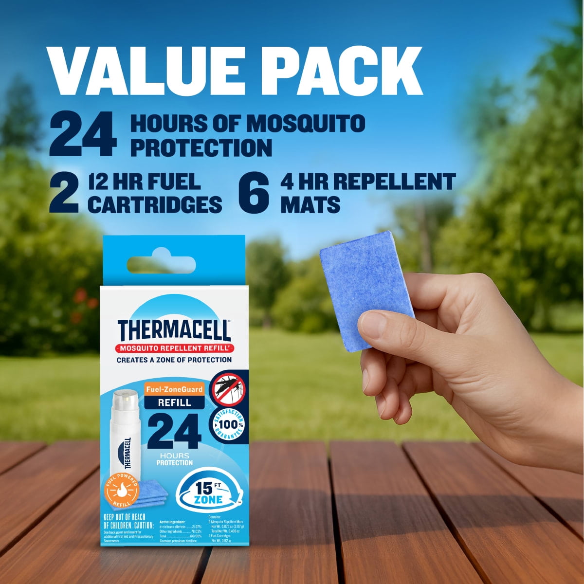 Thermacell Fuel-ZoneGuard Fuel Powered Mosquito Repellent 48-Hr Refill Pack