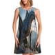 thumbnail image 1 of Balery Wild Blue Cool Dragon Vestidos de verano para mujer con estampado: vestido holgado sin mangas, vestido playero informal y cómodo para días calurosos., 1 of 7