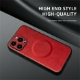 thumbnail image 2 of Allytechgroup Magnetic for iPhone 15 Pro Max Case, Compatible with MagSafe Support Magnetic Car Phone Mount PU Leather Slim Phone Case for Women Men for iPhone 15 Pro Max, Winered, 2 of 10