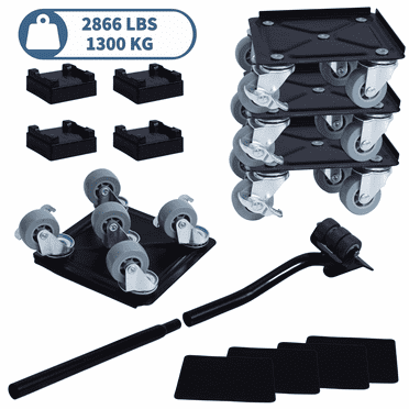 Qunbio Heavy Duty Furniture Lifter Movers, Furniture Mover Sliders Dolly & Lifter Tool Set, 2866 lbs Heavy Furniture Transport Moving Tools with 360° Rotation Wheels