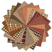 40 Primitive Homespun 5 inch Quilt Squares Charm Pack by JCS Fabric