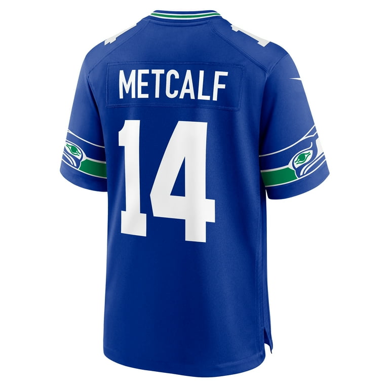 Men's Nike DK Metcalf Royal Seattle Seahawks Throwback Player Game