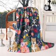 thumbnail image 4 of Shiba Inu and Flowers Blanket,Comfortable Soft Flannel Throw Blanket,All Season,Warm Lightweight Blankets for Sofa Bed Couch Living Room Chair,50"x60"(130x150cm), 4 of 4