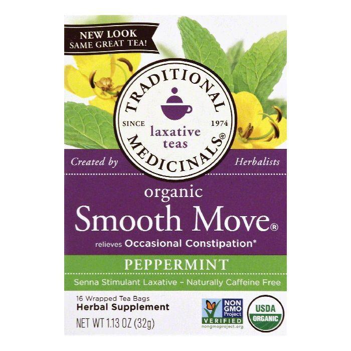 Traditional medicinals smooth move peppermint herbal supplement tea