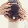thumbnail image 4 of Happydeer Women Faux Pearl Sponge Disk Hair Clip Donut Quick Messy Bun Updo Hairstyle Tool, 4 of 7