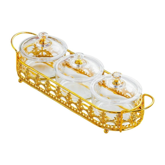 WeiLaiKeQi Dried Fruit Plate Multi Compartment Lightweight for Home Living Room Kitchen 3 trays