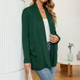 thumbnail image 5 of WTOBBY Women's Lightweight Cardigan Sweater Open Front Long Sleeve Thin Knit Jacket Casual Loose Fit Cover Up with Pockets Breathable Layer for Spring Fall,Green L, 5 of 7