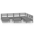 thumbnail image 2 of vidaXL 8 Piece Garden Lounge Set Solid Wood Pine Grey, 2 of 8