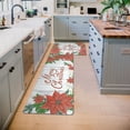 thumbnail image 2 of MeyJey Christmas Anti Fatigue Kitchen Rugs and Mats, 2 PCS Non-Slip Waterproof Christmas Deccoration Runner Rug and Mat Set, White/Red, 2 of 6