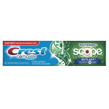 Crest Complete Whitening + Scope Outlast Mint Toothpaste, 4.0