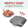 thumbnail image 4 of Multi Mini Waffle Maker - Four 4” Waffle Molds, NoFZick Waffle Iron with Quick Heat-Up, NoFZick Surface - Perfect Mini Waffle Maker for Kids and Families, Just Add Bat, 4 of 5