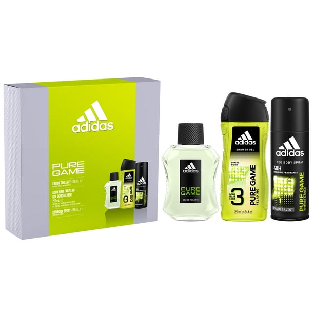 Hacer comida O Adidas Pure Game Toiletry Set: Body Wash 8.4 oz + 1.7 oz EDT + 2.5 oz DNS -  Walmart.com