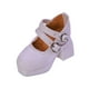 thumbnail image 4 of Zapatos de figura femenina a escala 1/4, accesorios creativos para muñecas, zapatos retro de punta cuadrada, resistentes. blanco, 4 of 9