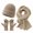Khaki, variant on Unisex Autumn Winter Warm Soft Knit Hat Scarf Gloves Set Cap Winter Set Everyday Reliable Knit Hat Scarf Gloves Stock Up for Season Scarf a Hat Gloves