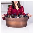 thumbnail image 6 of Copper Finish Hammered Galvanized Beverage Tub with Stand - 25 Quart Cooper, 6 of 7